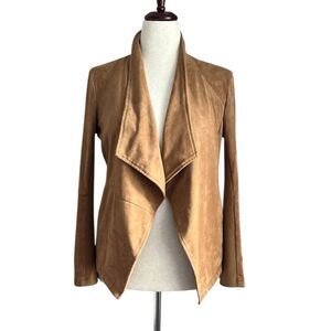 BB Dakota Faux Suede Camel Waterfall Jacket Size S